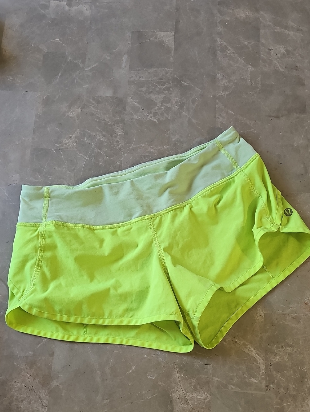 lululemon athletica Neon Lime Running Shorts